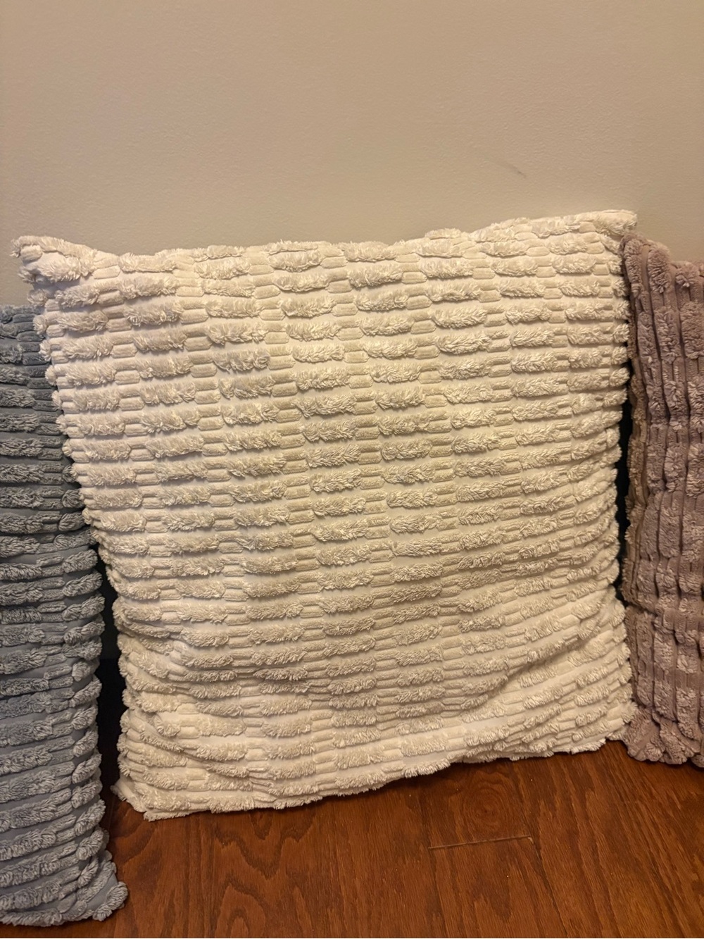 Neutral Plush Textured Throw Pillows - Picture 4 of 5
